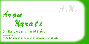 aron maroti business card